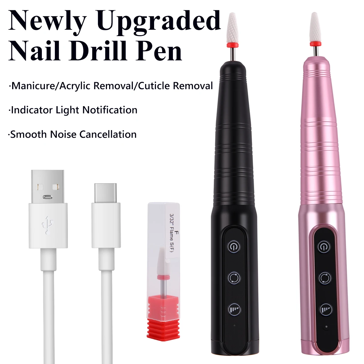 

Беспроводная дрель для ногтей, профессиональная пилочка для акриловых гелевых ногтей, портативная дрель для ногтей, набор для маникюра, педикюра, набора ногтей