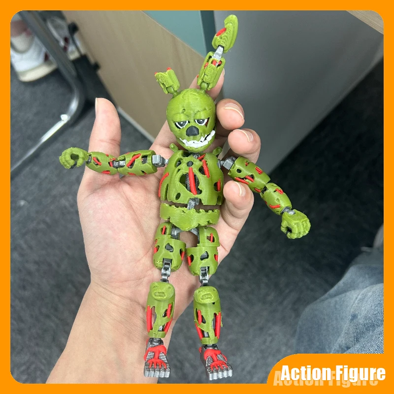 

3D Printed 16CM Zombie Springtrap T13 Articulated Action Figure Model Gaming Merchandise Desktop Ornament Model Toys Gifts