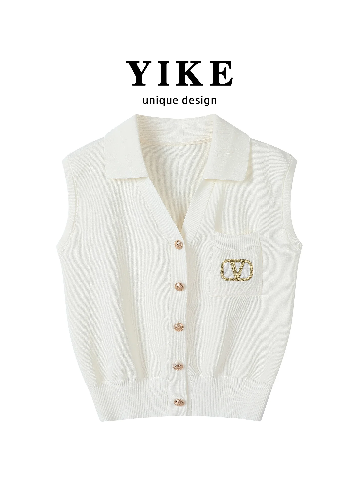 

KE Ice Silk вязаный однотонный дизайн Sense полосатый открытый кардиган красивый топ летний женский жилет майка