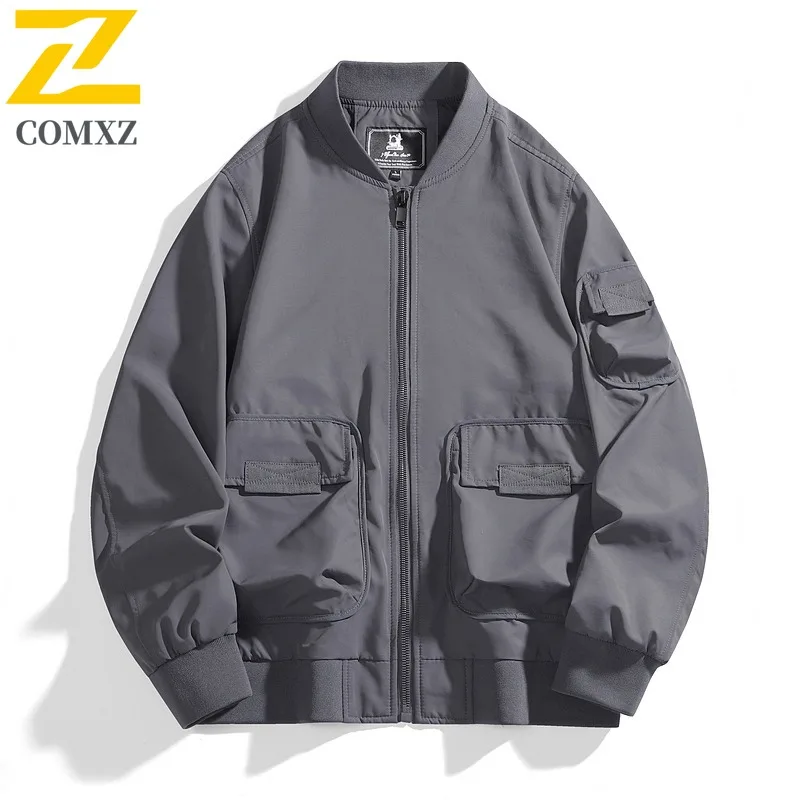 

COMXZ 2025 весенне-осенняя свободная куртка мужская свободная рабочая одежда в американском стиле пальто