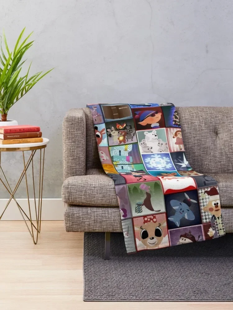 Rudolph Squares Throw Blanket Sofa cosplay anime heavy to sleep Blankets