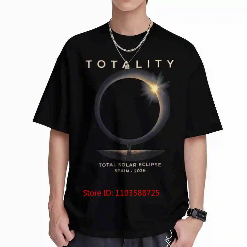 Total Solar Eclipse 2026 Spain Astronomy Short Sleeve Tee 100% Cotton T-Shirt