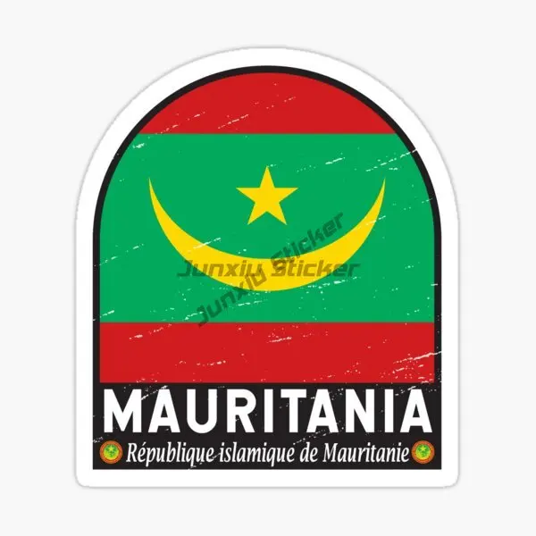 Mauritanian Flag, National Emblem, Car Sticker, Vinyl Self-adhesive Waterproof and Sunscreen Decorative Sticker