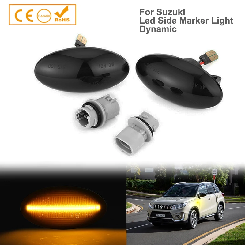 

2Pcs Dynamic LED Side Marker Turn Signal Lights Indicator Amber for Suzuki Opel Fiat:SX4 S-Cross,SWIFT III 3,IV 4