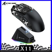Hot Sale ATTACK SHARK X11 Wireless Gamer Mouse with Charging Dock PixArt PAW3311 Gaming Sensor 22000 DPI, BT/2.4G Wireless Mouse