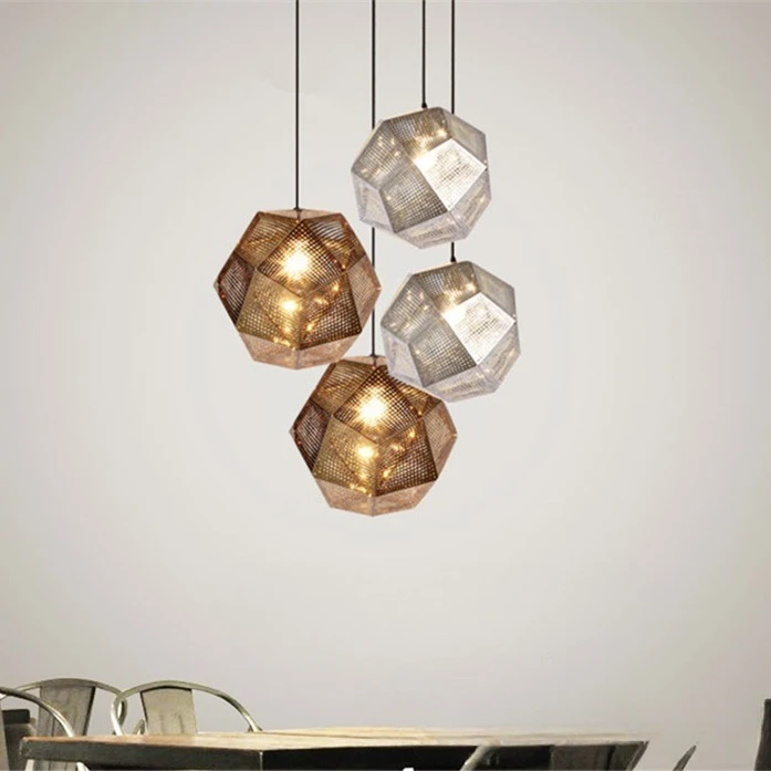 

Modern dining room chandelier creative American luxury living room bar stair light stainless steel metal faceted ball chandelier