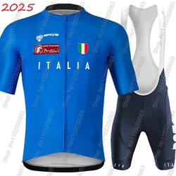 Italy National Team Cycling Jersey 2025 Set Mens Short Sleeve Kigali Blue Clothing Road Bike Suit Bicycle Shirt Bib Shorts Ropa