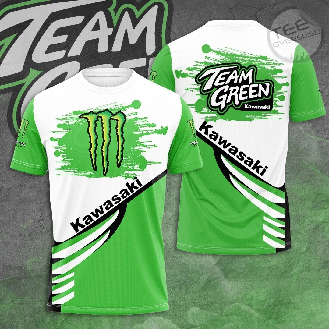 

Men's Motorcycle Graphic Racing Teams Kawasaki Summer Motorcycle Sports T-Shirts Are T-Shirts For Motocross Enthusiasts Cycling