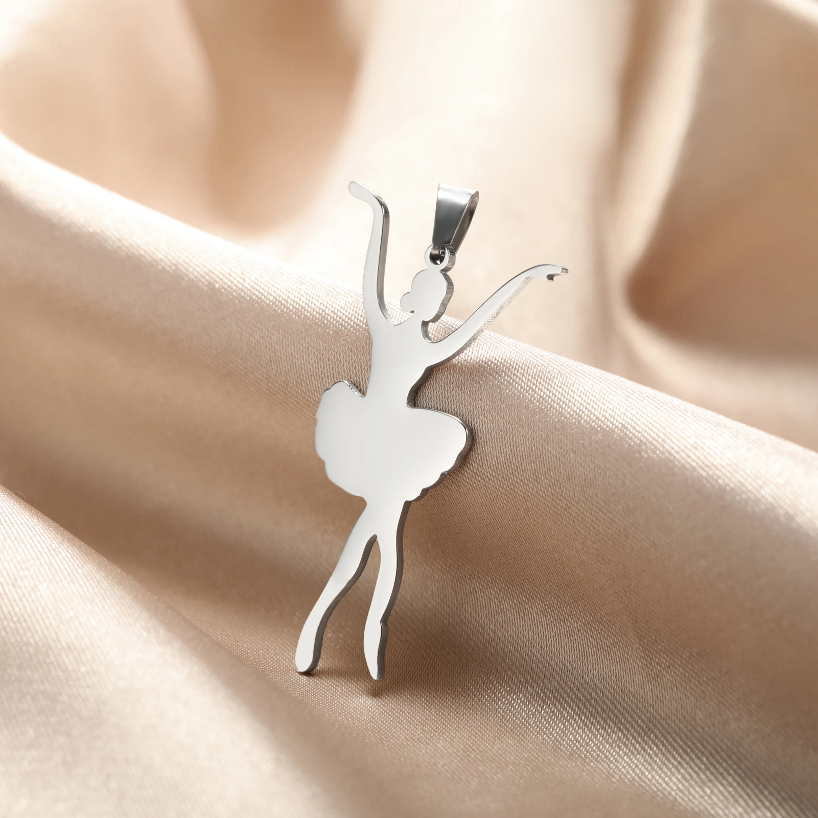 Exquisite Dancing Girl Ballerina Dancer Ballet Pendant DIY Necklace Charm Choker Surprise Jewelry Gift for Girls Women