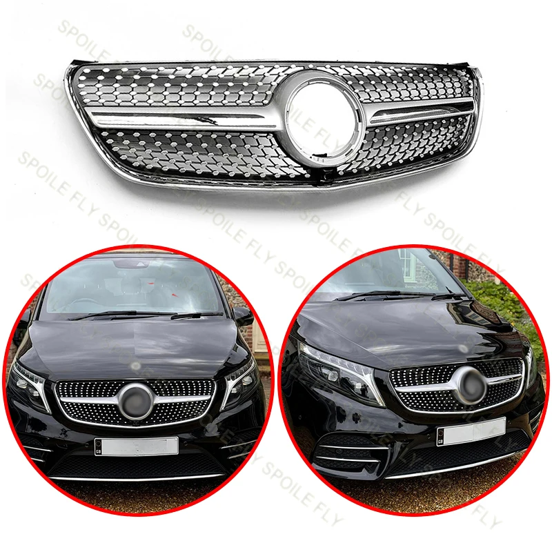 

High Quality ABS Front Grille Bumper Inlet Grill Grid For Mercedes Benz Vito W447 2015-2019 Tuning Body Kit V250 V300 V260 Style