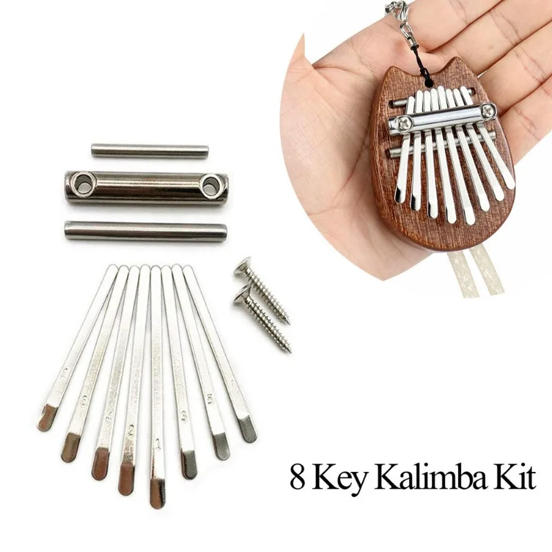 Kalimba Polegar Piano com Ponte Saddle, 8 Key Set, DIY Peças De Reposição, Instrumento De Música, Teclado Musical, Presente De Natal