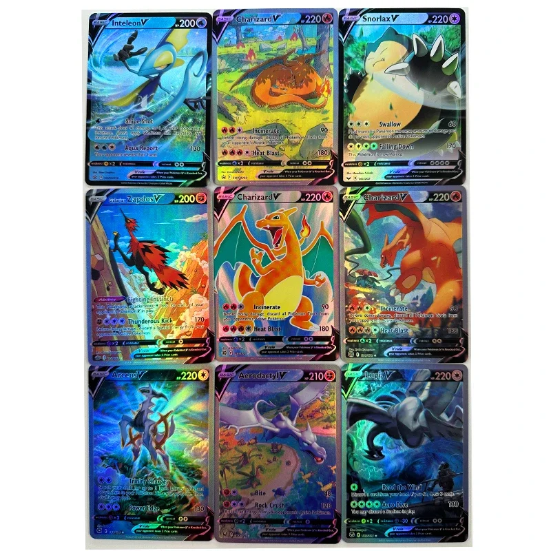 9 sztuk/zestaw PTCG Lugia Arceus angielskie zabawki hobby Hobby kolekcje kolekcja gier karty Anime