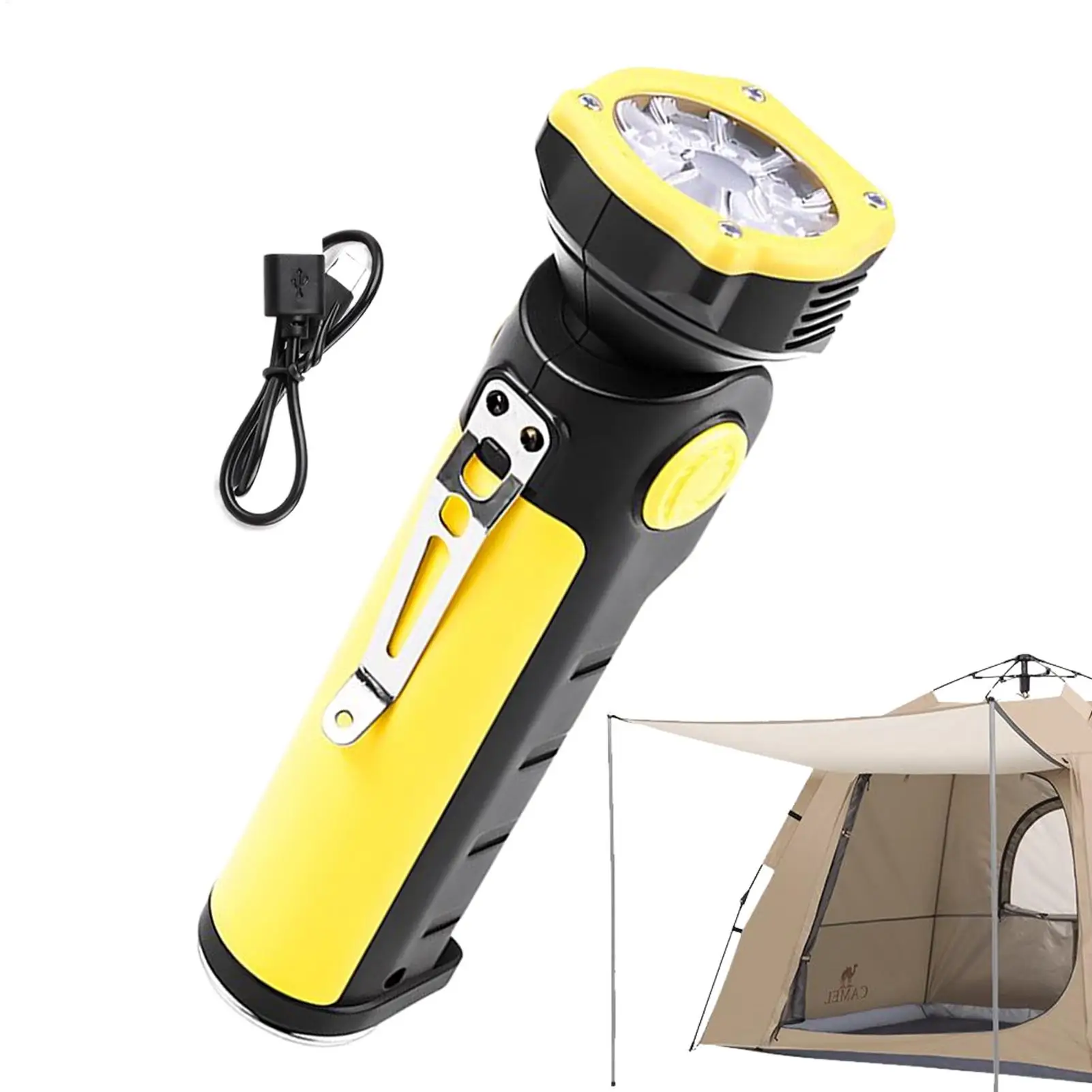 Flashlight Rechargeable Rechargeable 90 Rotating Waterproof Handheld LED Flash Lights Super Bright For Camping Hiking Fishing