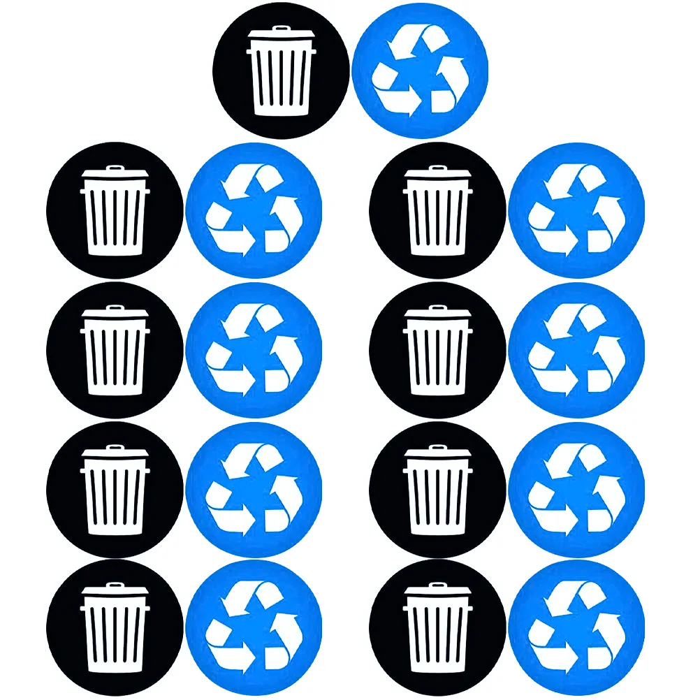 Self Adhesive Recycling Stickers Trash Can Waste Container Recycle for and Bin Labels PVC