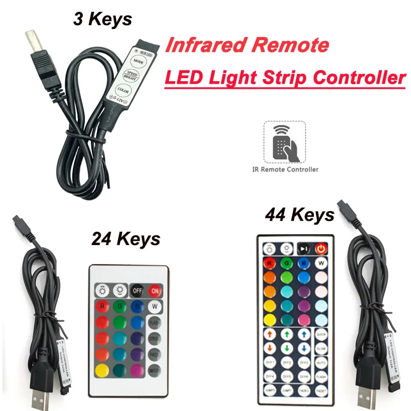 LED Strips Infrared Control Neon Ice Lights 5050 TV Backlight Room Decor SMD5050 USB Bedroom Decoration 1m 2m 3m 4m 5m Luces LED