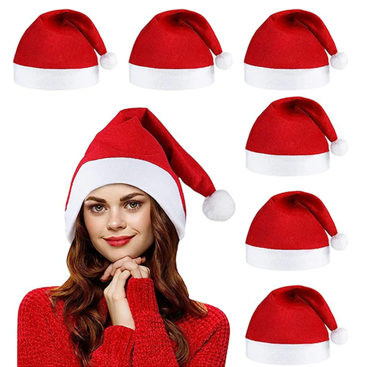 Erwachsene Kinder Weihnachtsmützen Vliesstoff Weihnachtsmann Weihnachtsmützen Mütze Frohe Weihnachten Neujahr Party Festival Dekoration Geschenke