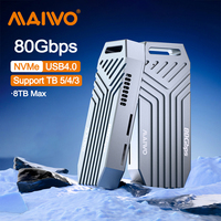 MAIWO 80Gbps M2 SSD Enclosure Aluminum USB4 NVMe Case for 2280 Compatible with Thunderbolt 5/4/3 M.2 SSD Adapter Support 8TB Max