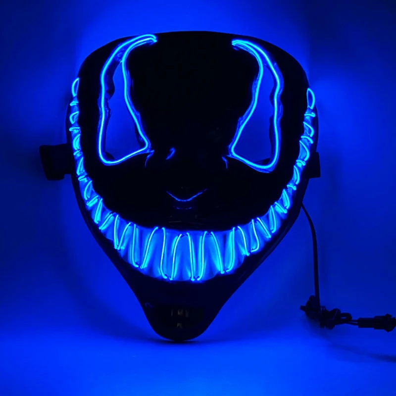 New Design Luminous Led Neon Cosplay Venom Movie Mask Halloween Horror Glowing Masquerade Carnival Party Costume Decoration