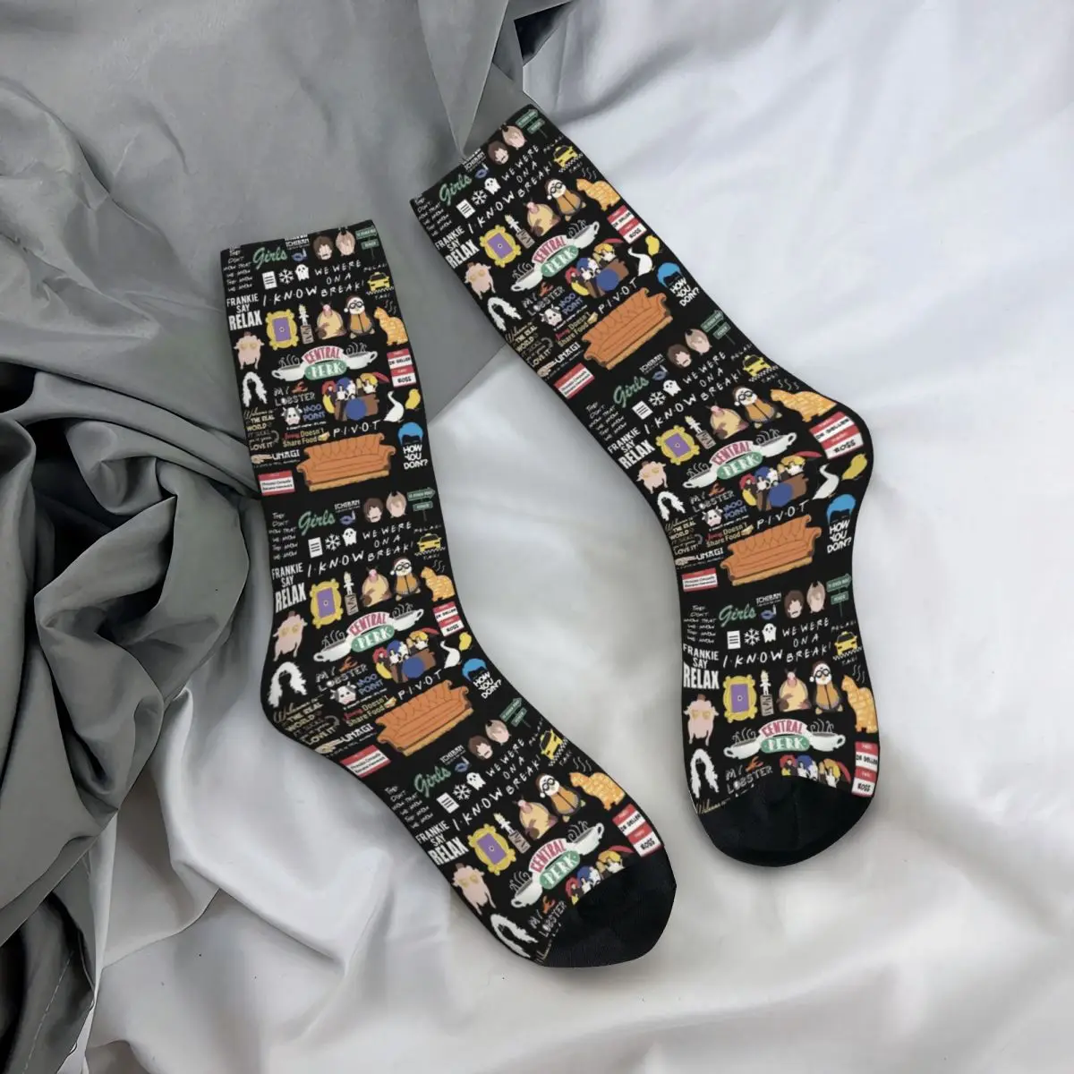 

Всесезонные чулки для экипажа, унисекс, забавные носки с коллажем для друзей, повседневные длинные носки, аксессуары для мужчин и женщин, подарки