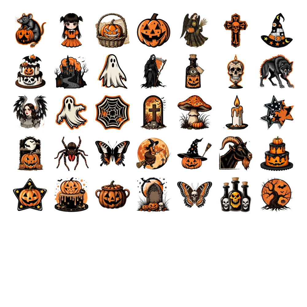 35pcs Gothic Gothic Stickers Vintage Black Cat Gothic Stickers Halloween Stickers For Notebook Luggage Mobile - view 6