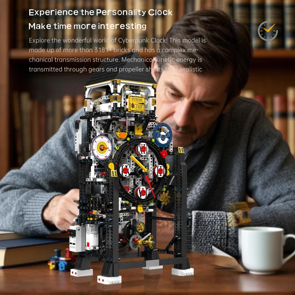Mould King 10159, technisches Spielzeug, die motorisierte Cyberpunk-Uhr, Bausteine, kreative Ziegelsteine, Montage, Kinder, Weihnachtsgeschenke