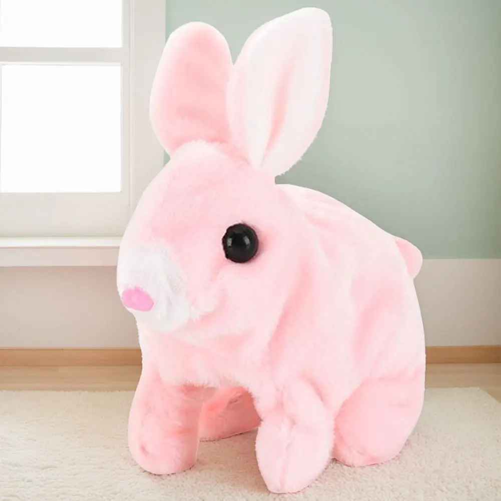 สัตว์เลี้ยงอิเล็กทรอนิกส์แบบโต้ตอบได้พร้อมเสียงและการเคลื่อนไหว ของเล่นกระต่ายเหมือนจริง ของเล่นตุ๊กตากระต่ายอีสเตอร์ ของขวัญสำหรับเด็กวัยหัดเดิน