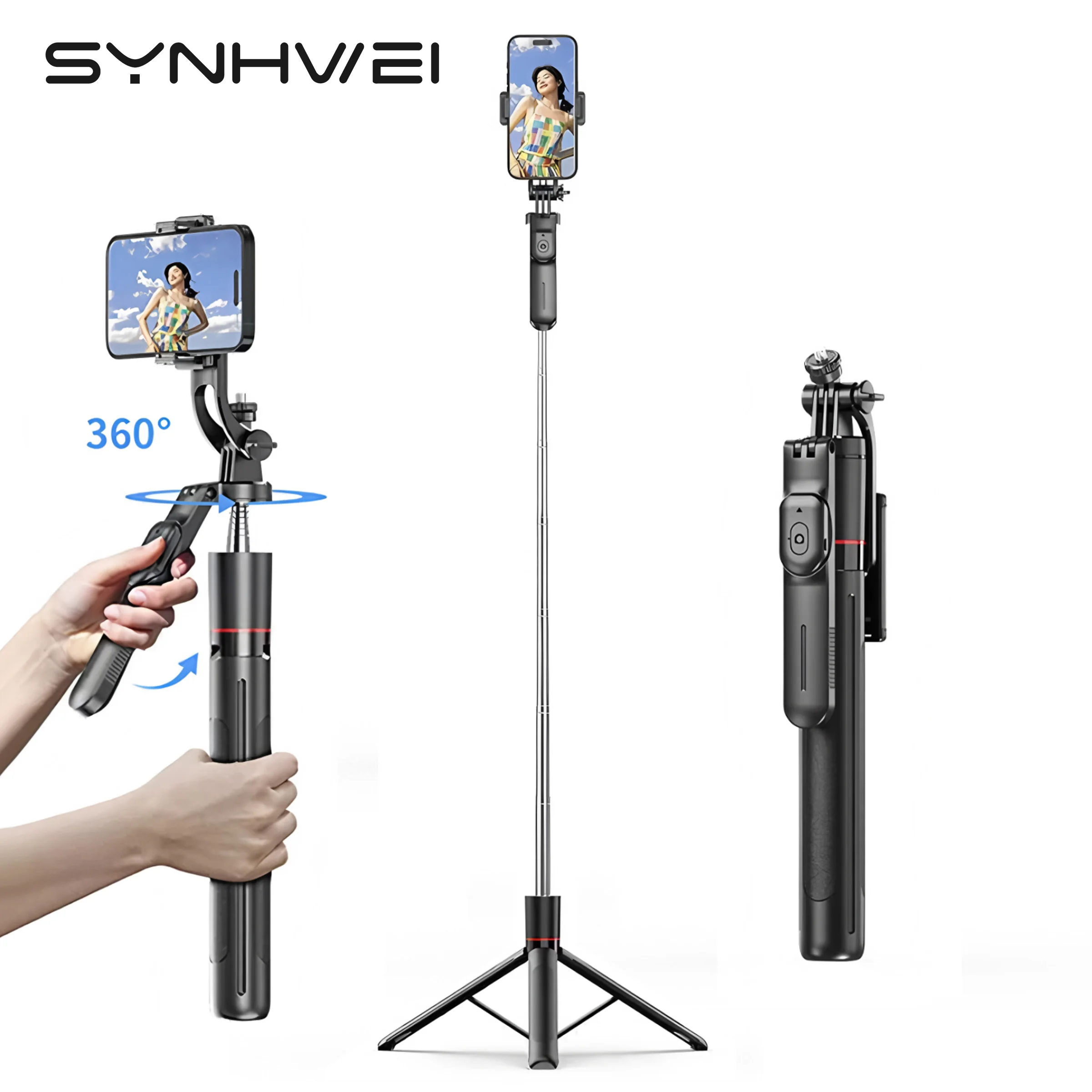 F16 Bluetooth Selfie Stick Tripod 67in Wireless Extendable Phone Holder with 1/4