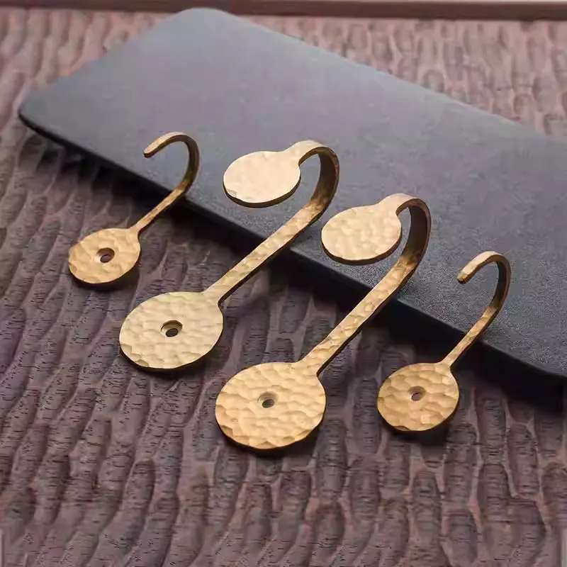 Martillo de latón macizo, ganchos para abrigos montados en la pared, perchas para ropa, llaves de pasillo antiguas, ganchos para bolsos, toalleros de baño