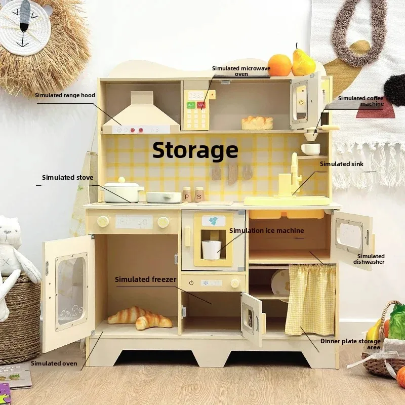 

ZZ outlet kitchen 3-6 years old children's toys birthday gift simulation play house wooden tools cooking kitchen utensils