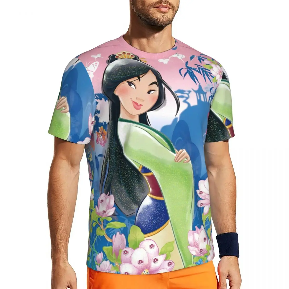 

Mulan Princess Beaty Cartoon T-Shirt Summer Street Style T-Shirts 2024 Cotton Hippie Tshirt For Man Short Sleeve Design Tops