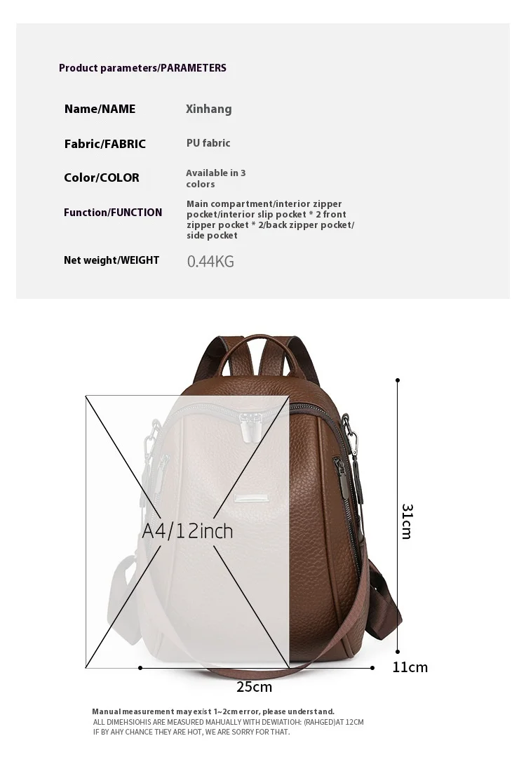 New Arrival Hot Sell PU Backpack Purse for Women Ladies Fashion Backpacks, Convertible Vintage Bag for Travel, Work Everyday