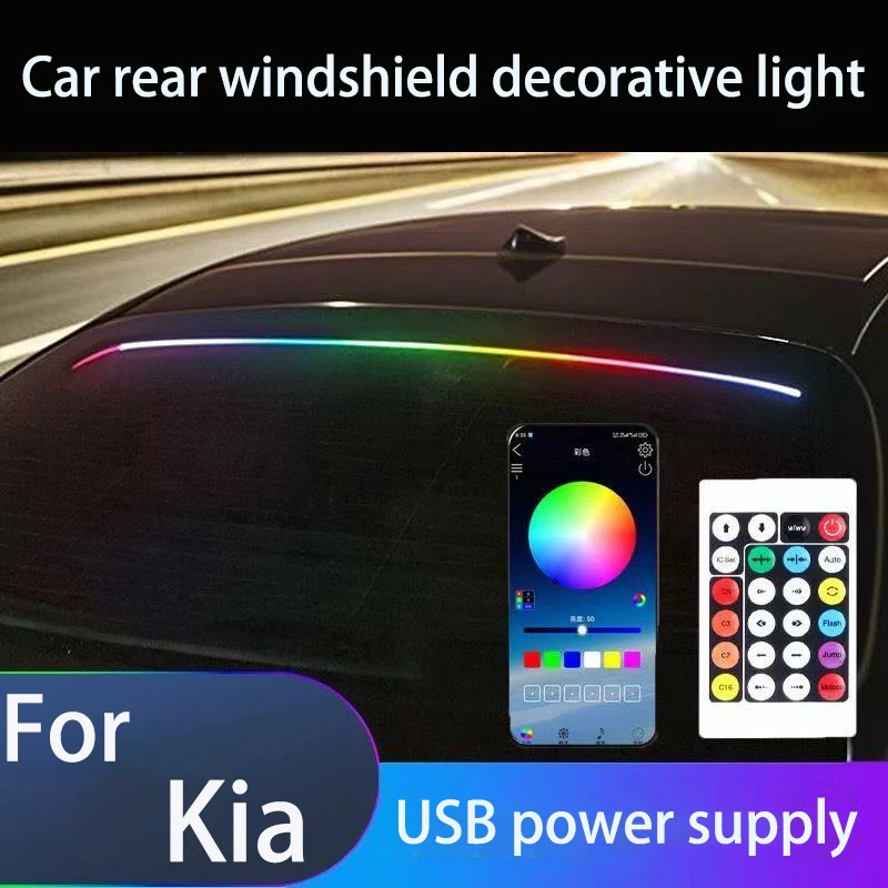 Luz decorativa para o vidro traseiro de Kia K2 K3 K4 K5 KX3 KX5 KX7 Forte Sorento Sportage BONGO CARENS, luzes decorativas para carros.