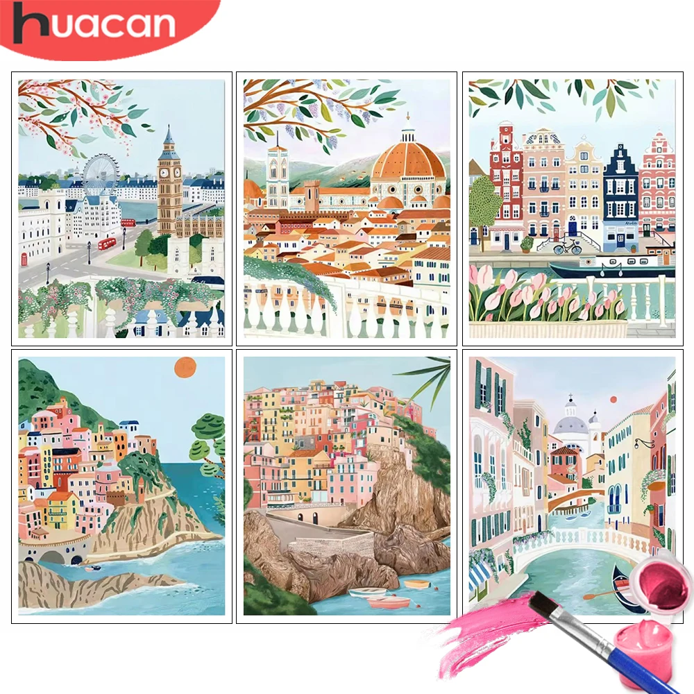 Malen nach Zahlen Kits London Landmark Szene Kunst DIY Digitales Ölgemälde Landschaft Färbung Artcraft Handbemalung