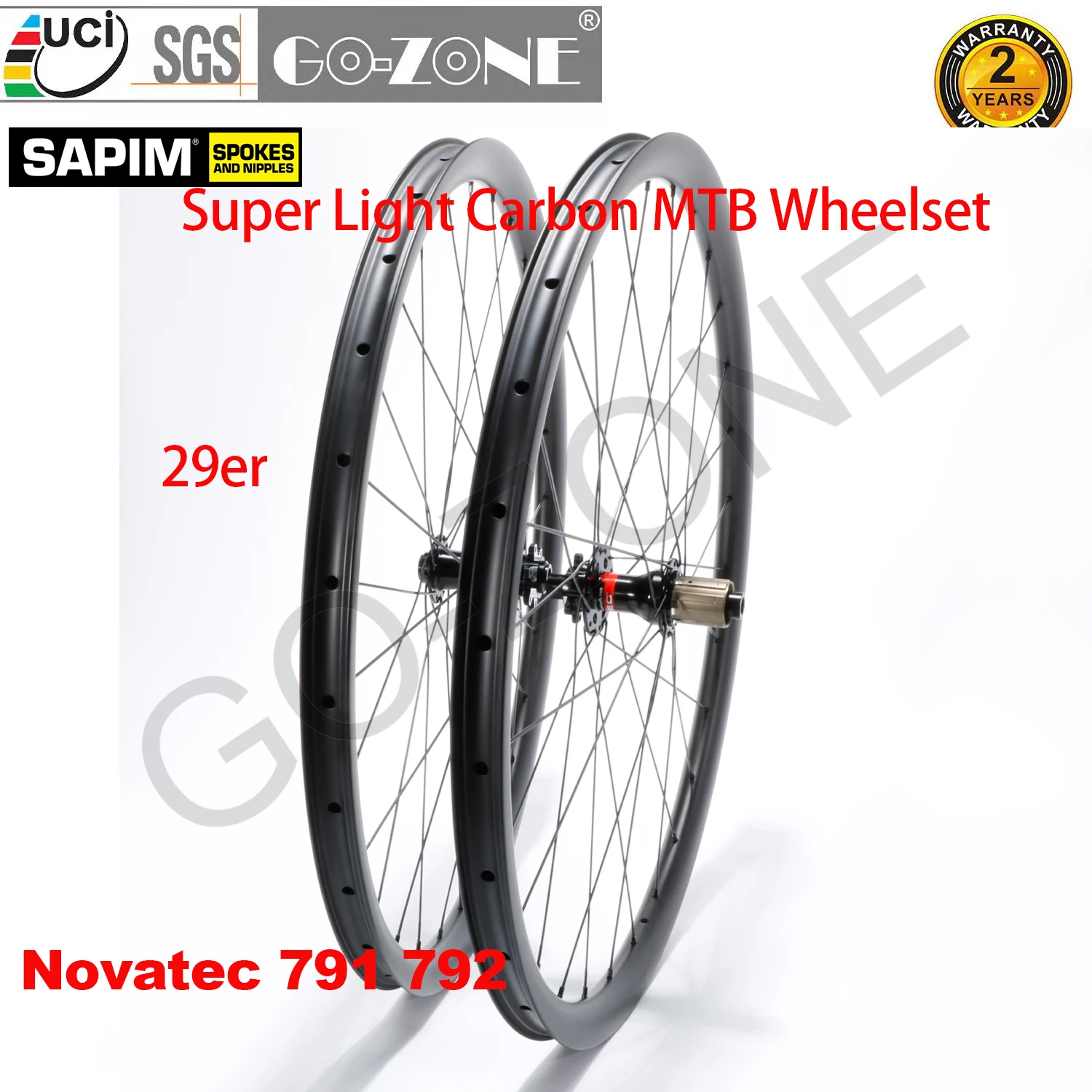 

Bicycle Parts 29er MTB Wheels Carbon Ultra Light Tubeless Novatec791 792 Sapim Thru Axle / Quick Release / Boost Novatec wheels