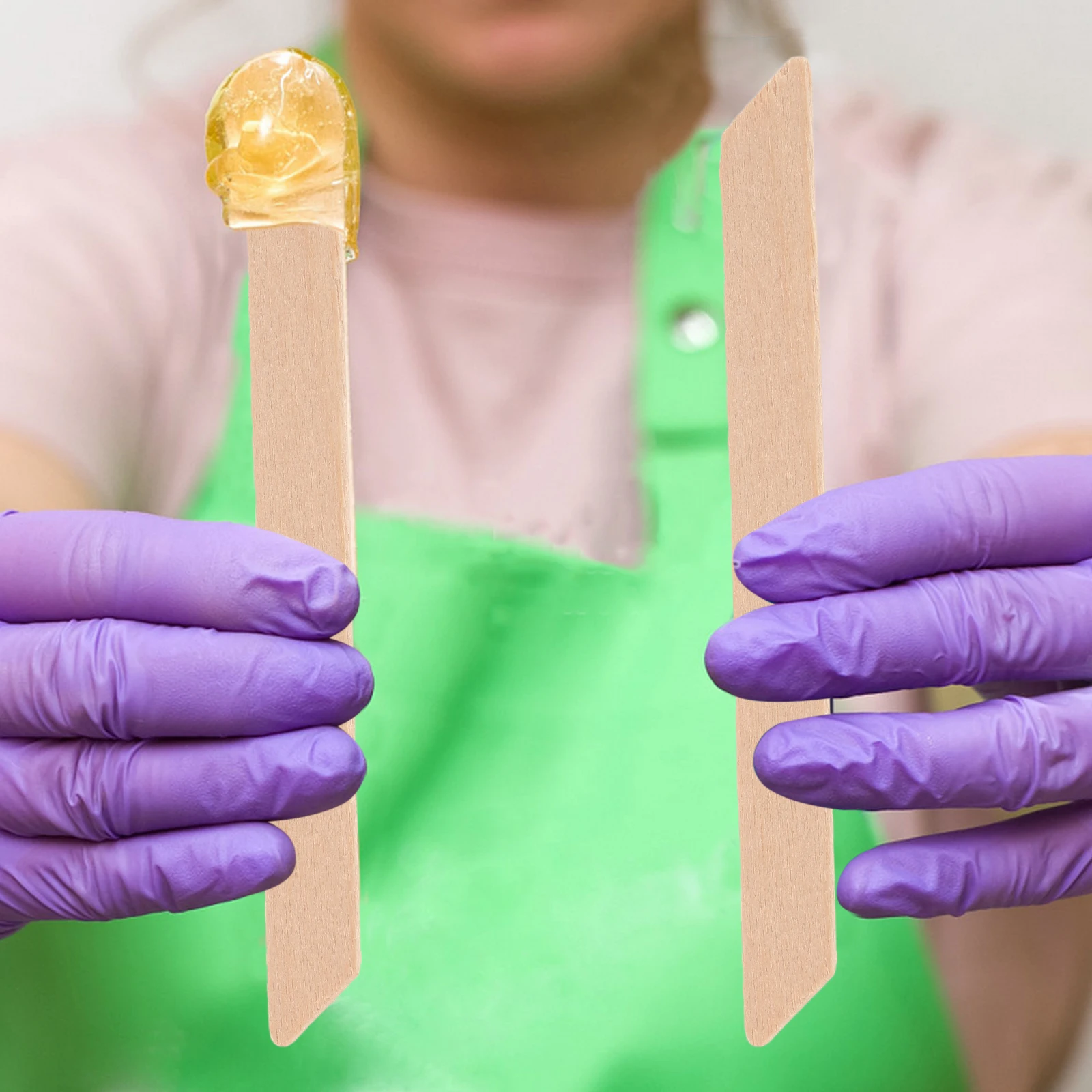 

10 Pcs Hair Removal Wax Sticks Body Brow Face Strips Large Waxing Eye Stirring Rod Disposable Wooden Craft Spatulas