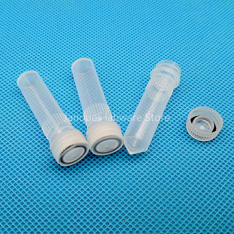 Laboratory 2ml Plastic Freezing Tubes Conical Bottom Biological Sample Cryovials With Gasket Cryo Tube