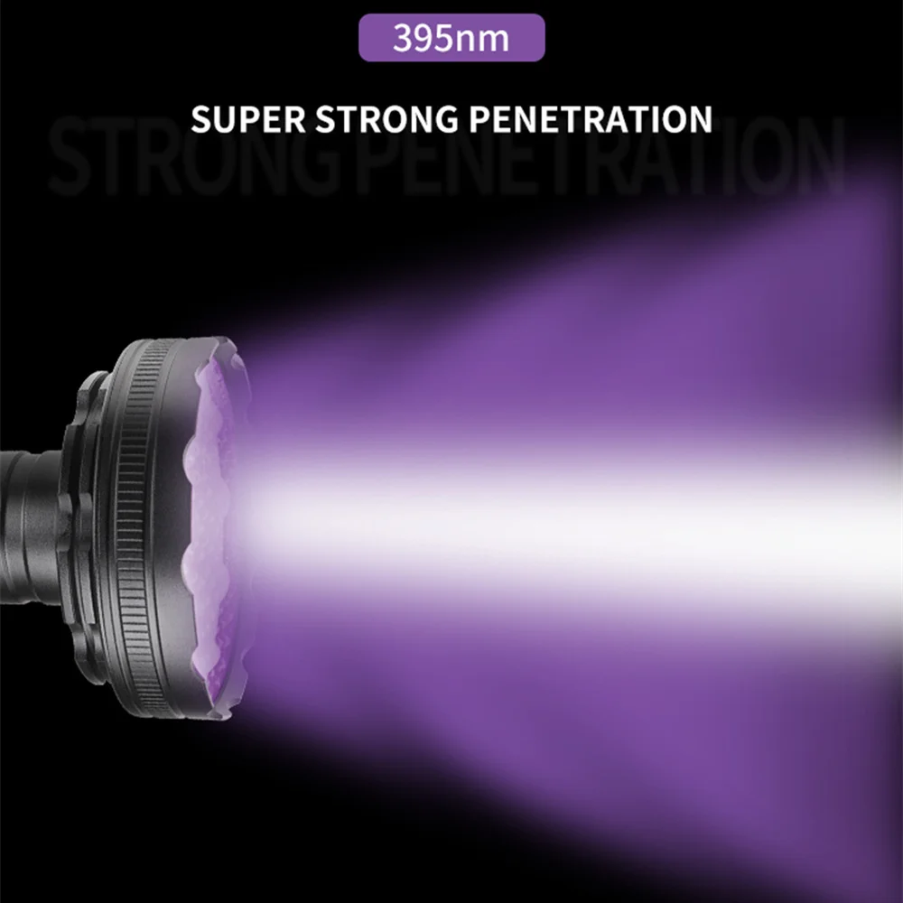 Bright 128LED 395nm UV Flashlight Ultraviolet Banknote Detection Fluorescence UV Torch Cat Moss Pet Urine Detect Purple Light