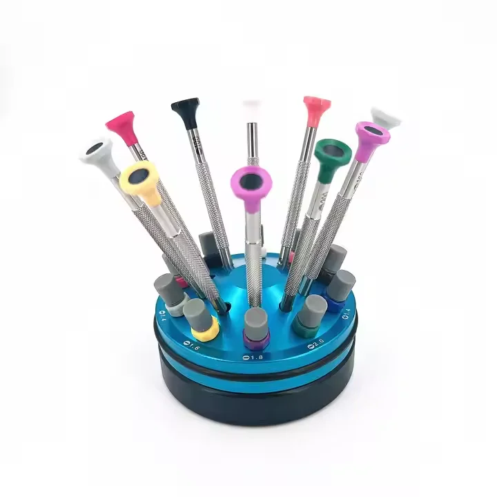 

Wholesale 10PCS watch screwdriver with 10 spare screwdriver bits base rotatable watch maintenance