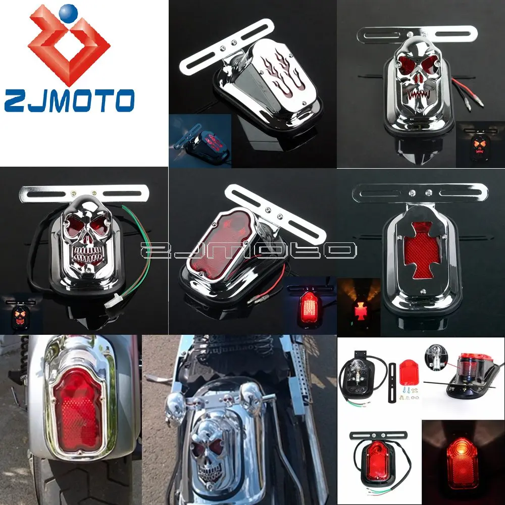 

Universal Motorcycle Tail Light Stop Indicator LED License Plate Decorative Lamp For Harley Chopper Bobber Cafe Racer Accessorie