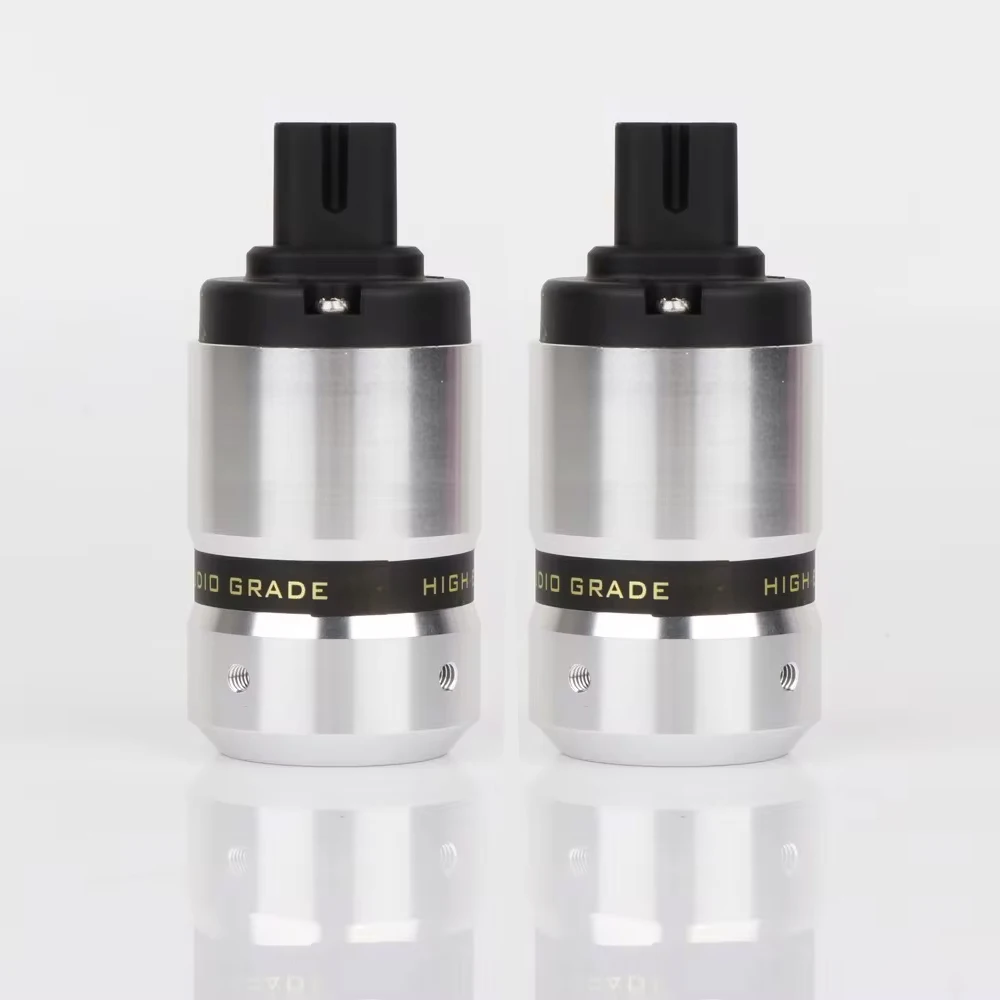 IEC C7 Fêmea Plug Audio Cabo de Alimentação, Hifi 080, Figura 8, Tomada Elétrica, Conector de Alumínio, 1 Peça