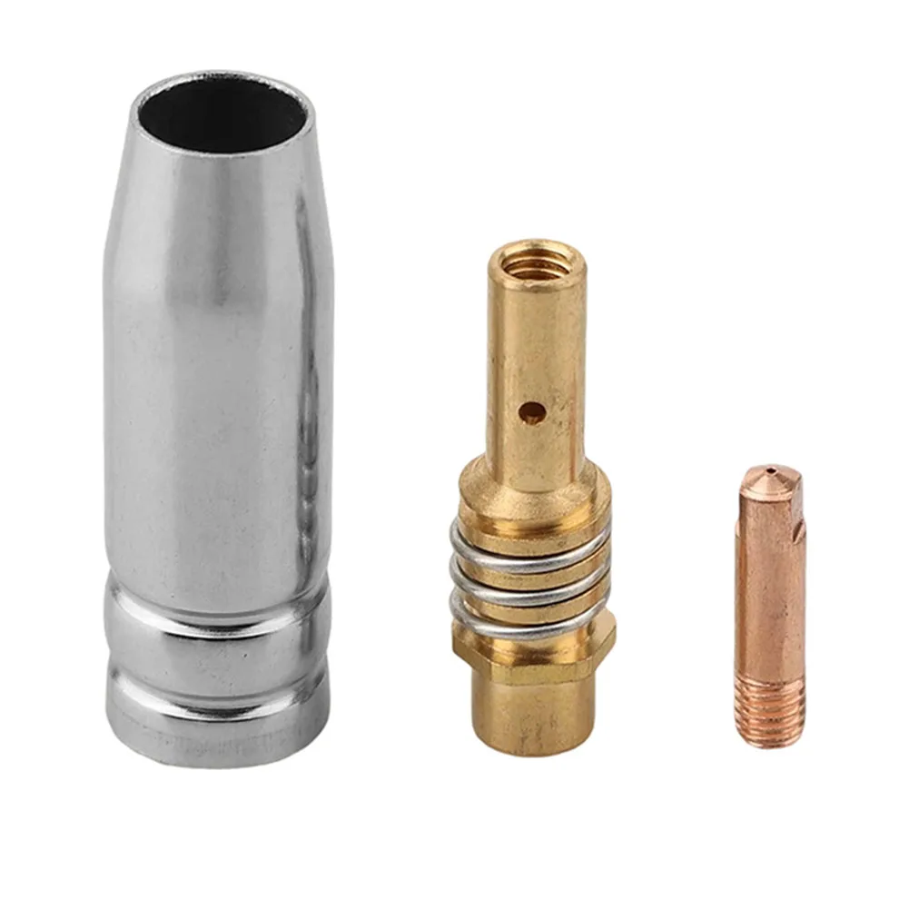 8PCS For MIG Welder Accessory Set for 15AK Featuring 5 Contact Tips and 2 Gas Nozzles for Optimal Welding Performance