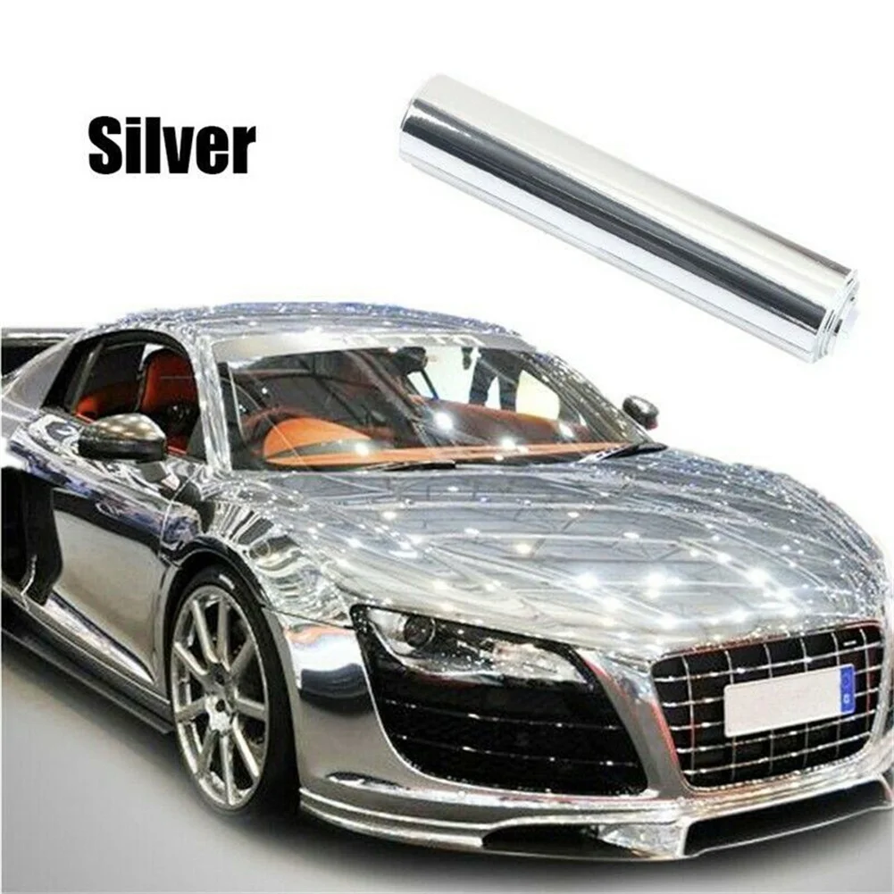 Versatile Chrome Car Sticker Vinyl Wrap Decal Roll Self adhesive Film 6x60 inch Perfect for Cars Motorcycles Boats