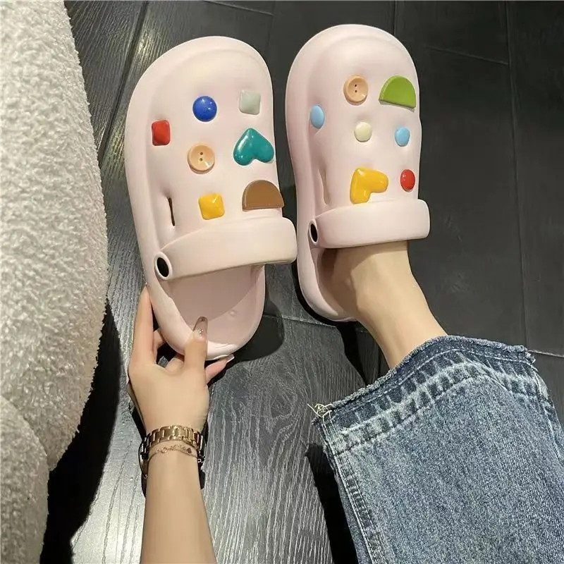 Unisex Beach Shoes Flat Sandals Garden Slippers Anti-slip Kids Hole Shoes Clog Toddler Slides for Boys and Girls