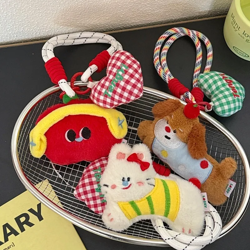 Cute Little Animal Plush Doll Pendant Toy, Kawaii Small Dog &bunny Doll Pendant Backpack Versatile Hanging Decoration Keychain