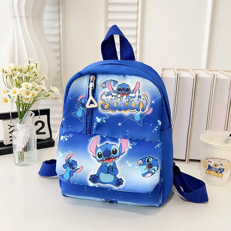 Disney Mickey Mouse เด็กใหม่กระเป๋านักเรียนโรงเรียนอนุบาลการ์ตูนพิมพ์กระเป๋าเป้สะพายหลังชายหญิงน่ารัก Stitch กระเป๋าเป้สะพายหลังลําลอง
