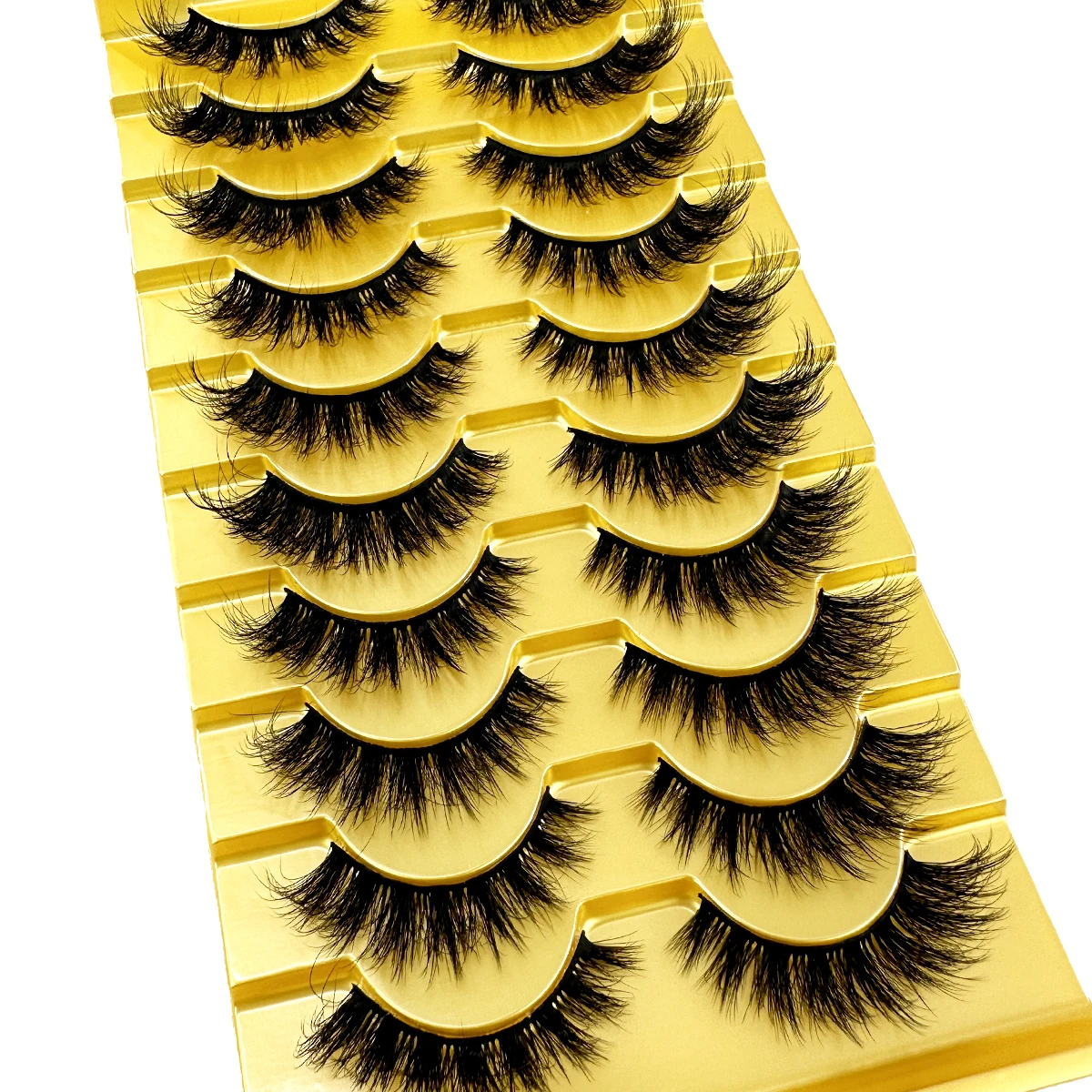 Pestañas Manga, 10 pares, pestañas 3D de imitación de visón, ojo de gato y ojo de zorro, pestañas postizas esponjosas, extensiones de aspecto Natural para maquillaje y uso diario