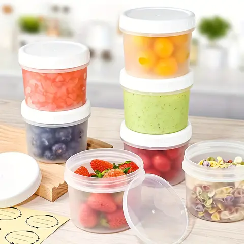 160ml/400ml Yogurt Pudding Jars with Lids, For Ice Cream, Cereal, Fruit Pudding, and Yogurt. Includes 5 Jars + 5 Sealing Lids