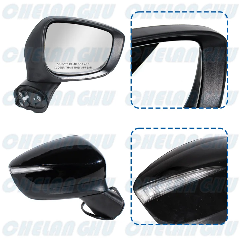 For Mazda CX-5 2015 2016 US Version Right Side 6 Pins Black Painted Mirror Assembly MA1321208 With Heated Turn Light