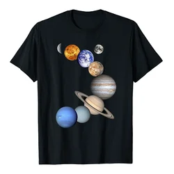 Solar System T Shirt Space Planet Tshirt EU Size 100% Cotton Soft Crew Neck Breathable Tees Tops