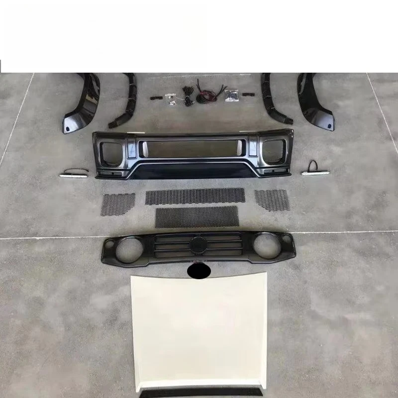 LB Style 2018-2021y Body Kit Fit for Hood Scoop Over Fenders Rear Wing and Roof Wing ABS Materia Car Bumperl